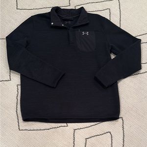 Under Armour Mens 1/4 Snap Fleece Sweater Pullover Black